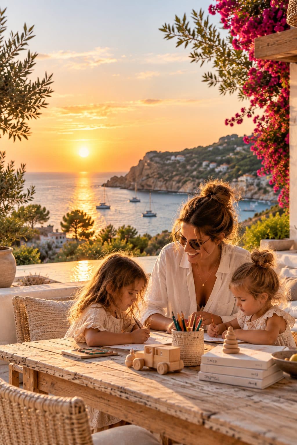 Una familia disfrutando de una tarde tranquila en Ibiza.