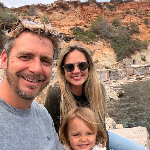 Jon Inwards with his family in Ibiza